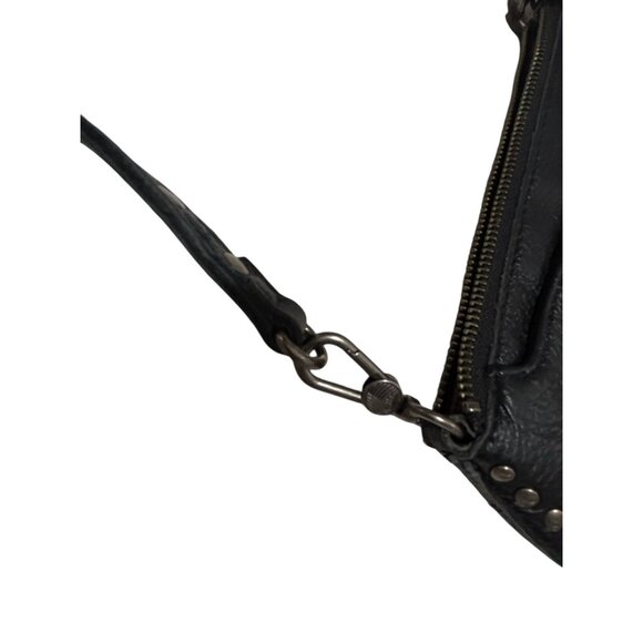 The Sak Black Leather Crossbody Bag Purse Studded Adjustable Removable Strap - Picture 8 of 13